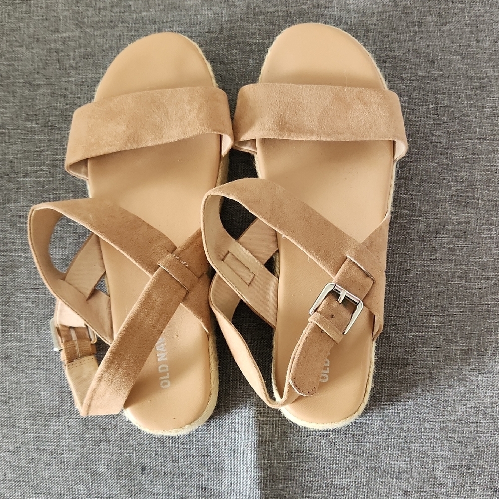 Old Navy Tan Sandals with Adjustable Straps